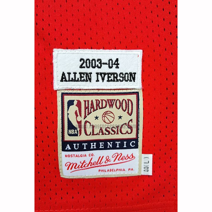 Camiseta Philadelphia 76ers Allen Iverson NO 3 Retro Azul Rojo